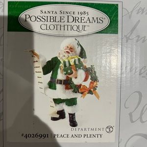 Possible Dreams Clothtique- Peace and Plenty Santa